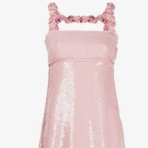 Ganni Pink Sleeveless Sequinned mini-dress